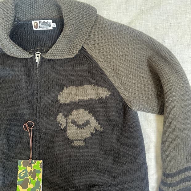 Bape 니트 후드 집업