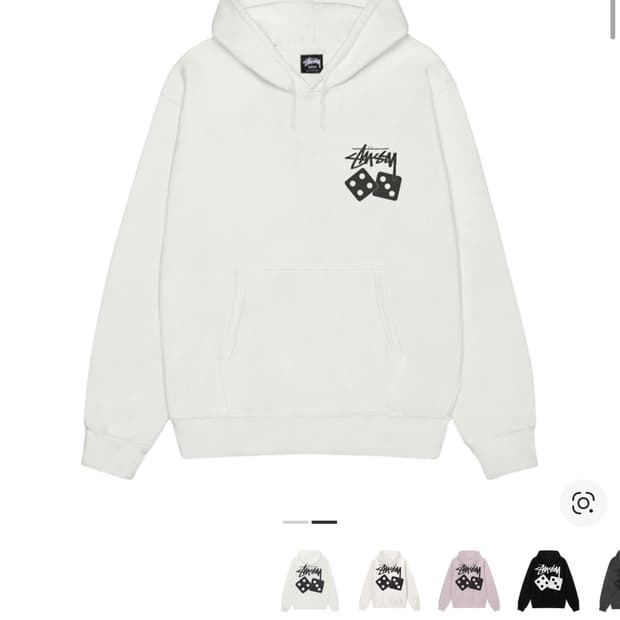 스투시 다이스 피그먼트 다이드 후드 내츄럴