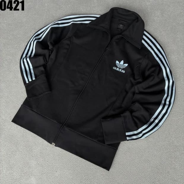 아디다스 불꽃 블랙민트 희귀 대장 져지 집업 트랙탑 110