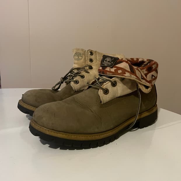 팀버랜드 롤탑 부츠 카키 베이지