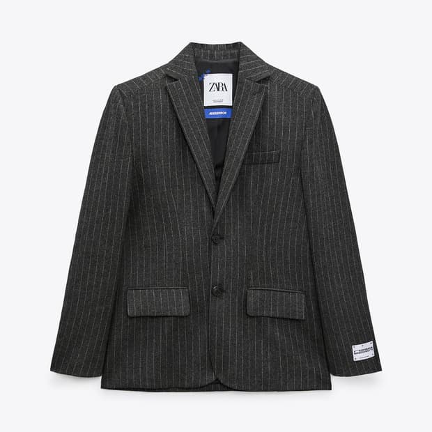 자라 x 아더에러 스트라이프 오버사이즈 블레이저 그레이2004/841