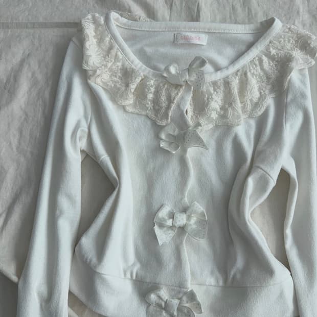 리즈리사 도트리본레이스가디건 로걀 히메갸루 라떼갸루