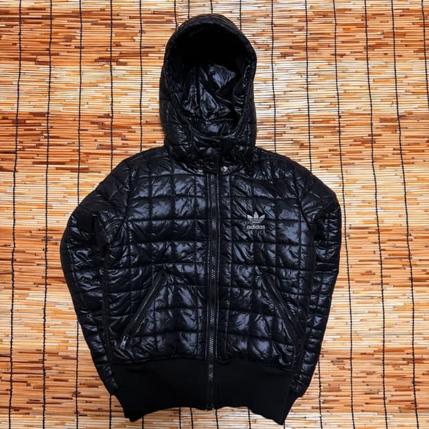 아디다스 y2k 블랙 퀼팅 경량 패딩 m