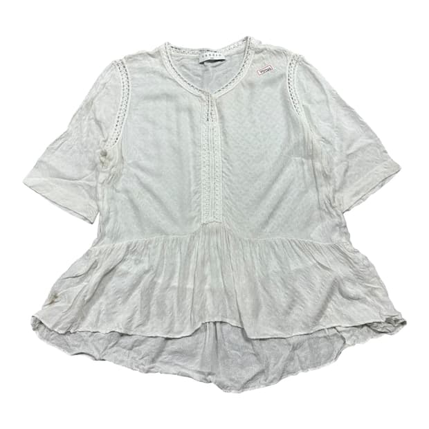 ✨ (바배) 산드로 레이스 페플럼 블라우스 