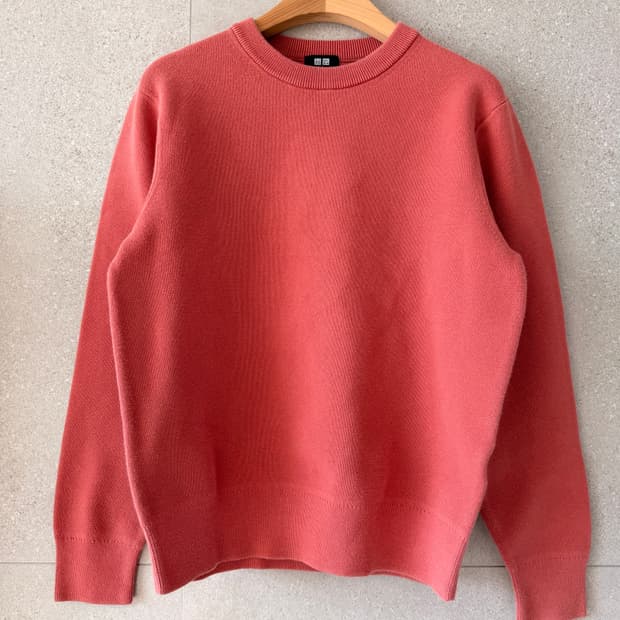 유니클로 여성 긴팔 니트 말린장미색