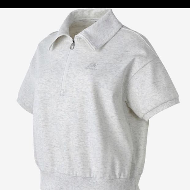 뉴발란스 트레이닝 셋업 그레이 반집업 반팔 맨투맨