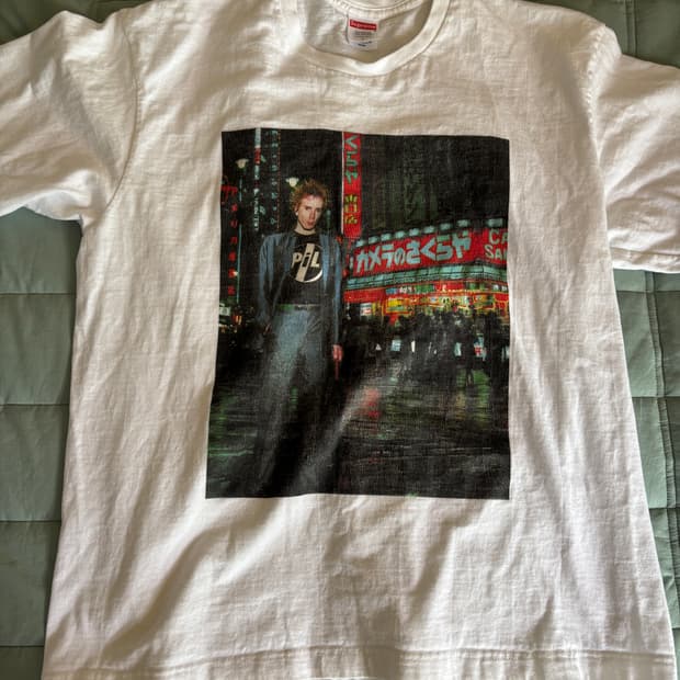 supreme x pil 협업 반팔티셔츠