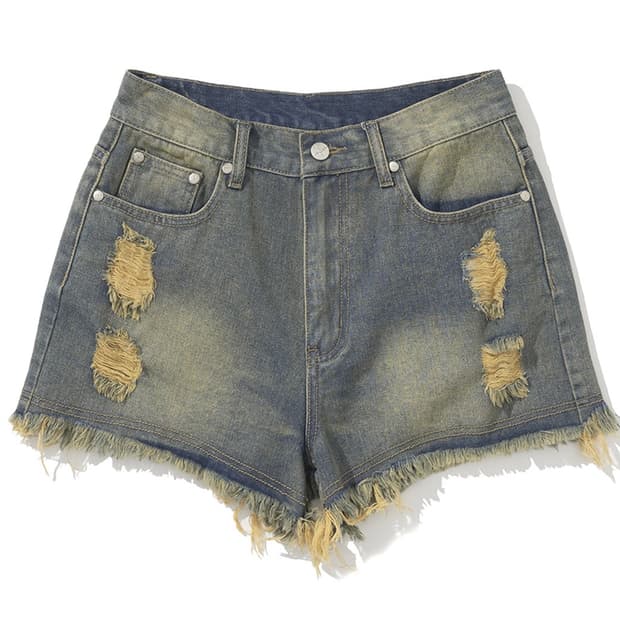 낫포너드 W Trident Logo Micro Denim Shorts