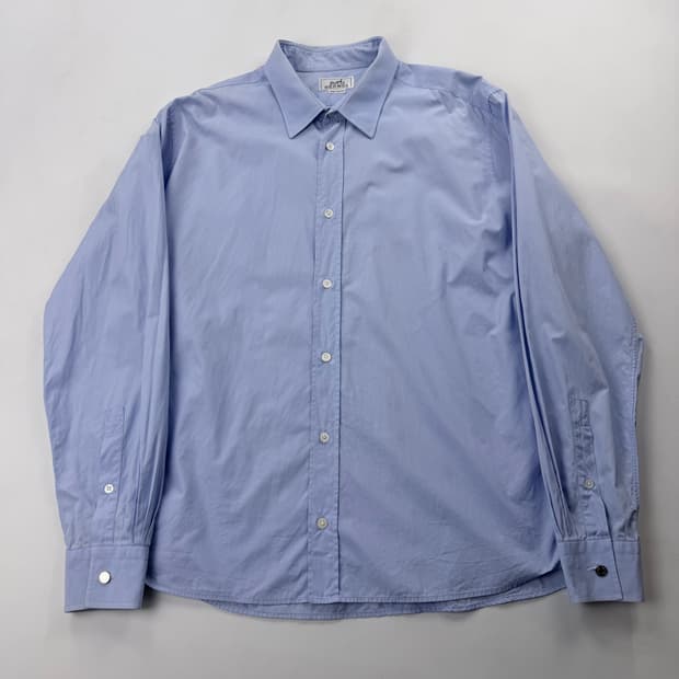 에르메스 블루 은장 셔츠