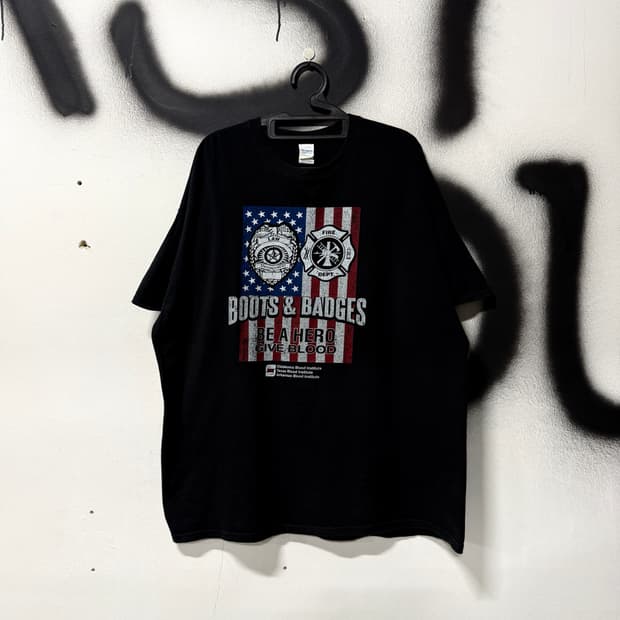 Gildan 길단 빅사이즈 성조기 빅 프린팅 반팔 티셔츠