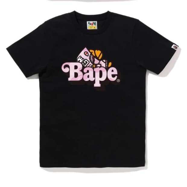 베이프 정품 XS  파스텔 카모 샤크 마일로 온 베이프 반팔티