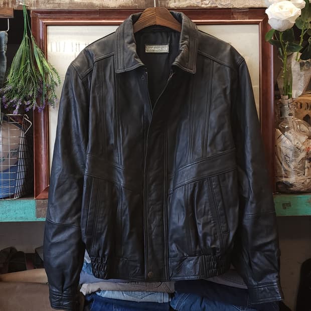 90s 빈티지 레더자켓 독일 레더 봄버자켓 플라이트 자켓 m