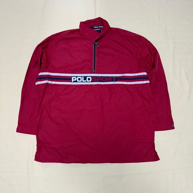 폴로 스포츠 스펠아웃 나일론 하프 집업 풀오버 90s 빈티지