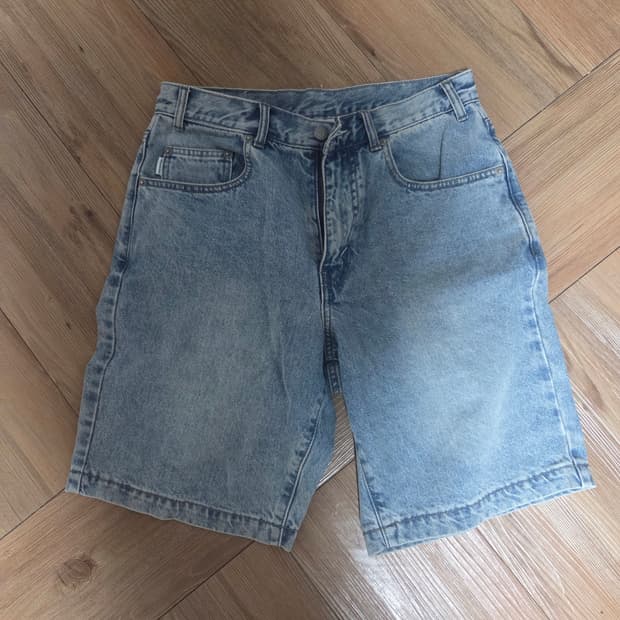 디스이즈네버댓 데님 쇼츠 연청