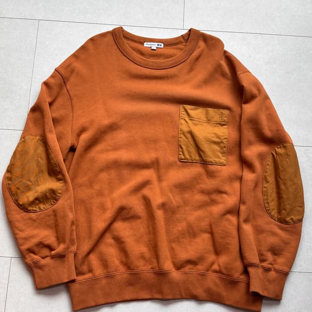 UNIQLO × JW앤더슨 브릭 브라운 엘보패치 맨투맨 XL