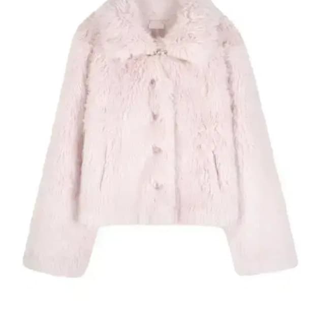 클리시어 핑크 퍼 자켓