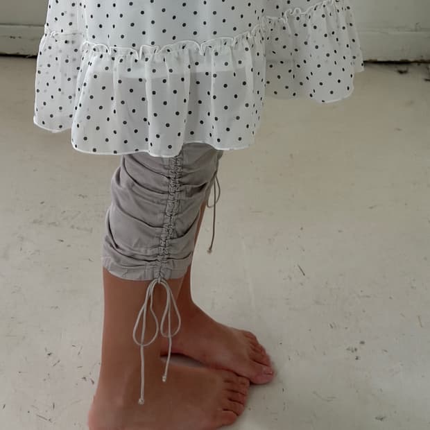 일본빈티지 셔링 카프리팬츠