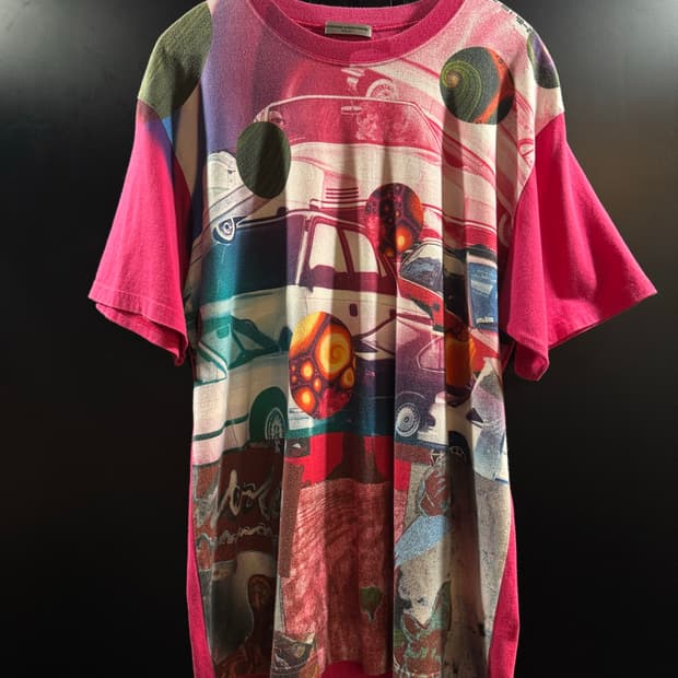 8-90s Junko koshino Car collage T shirts