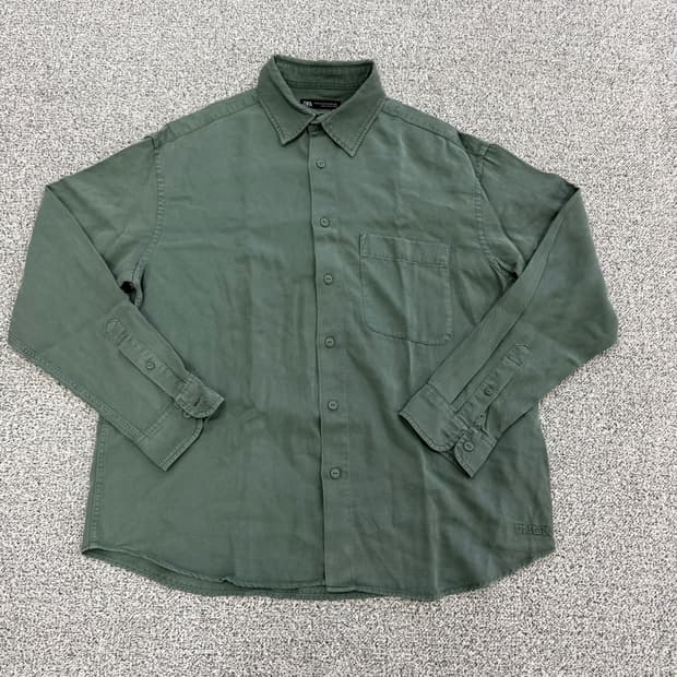 [S-M] 자라 그린 코튼 셔츠 0109T1
