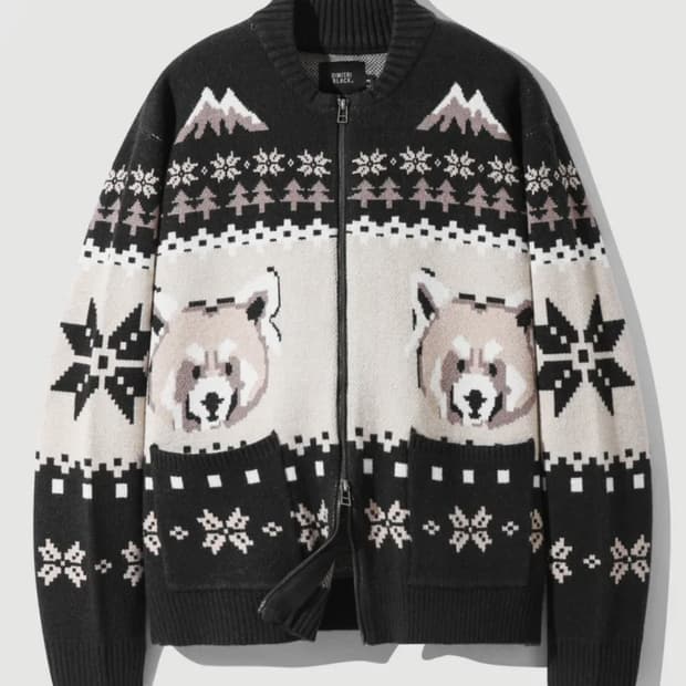 2WAY 에센셜 헤비웨이트 노르딕 가디건_차콜 그레이 [디미트리블랙]