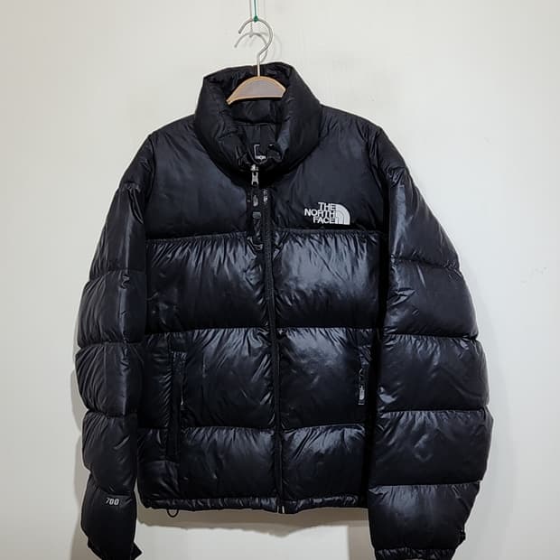 (L) 노스페이스 거위털 눕시패딩 점퍼 블랙 700 구스다운 자켓 