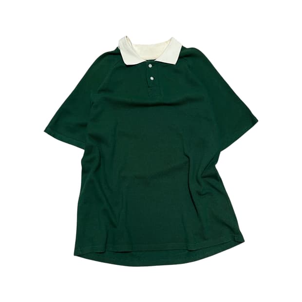 Two-tone collar top_Green