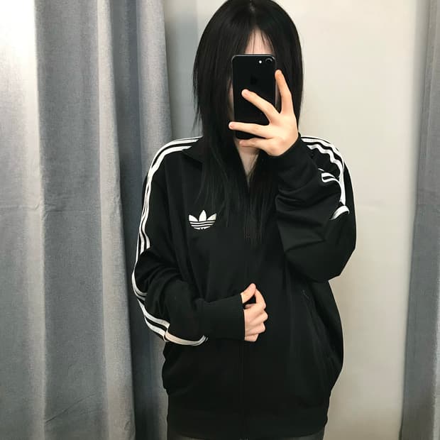 [정품]아디다스 트레이포일 3-스트라이프 트랙탑 져지 블랙 95