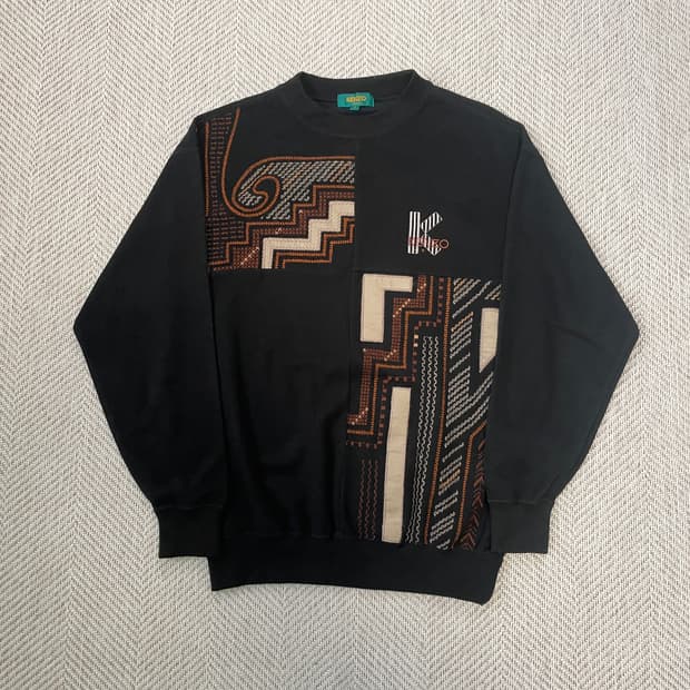 겐조 골프 패치워크 자수 니트