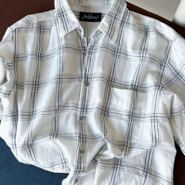 Cotton linen jacquard fabric H/S shirt