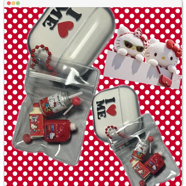 🍓헬로키티 미니어처 pvc 비닐 키링 🍓 볼 체인 에어팟 열쇠 피규어