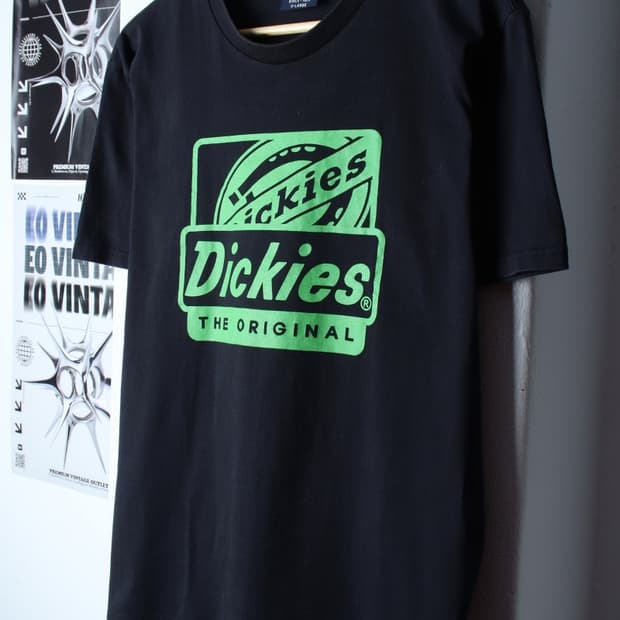 W(XL-2XL) 디키즈 반팔 티셔츠 빅로고 블랙 올드스쿨-H31419