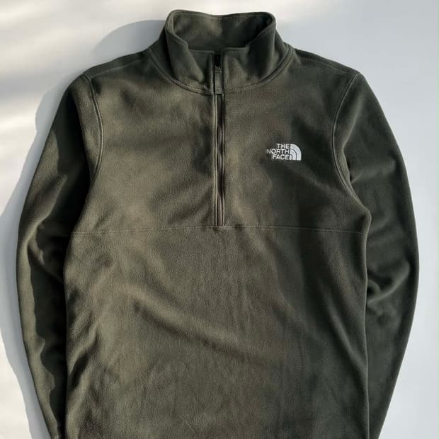 [S] 노스페이스 카키 플리스 하프집업