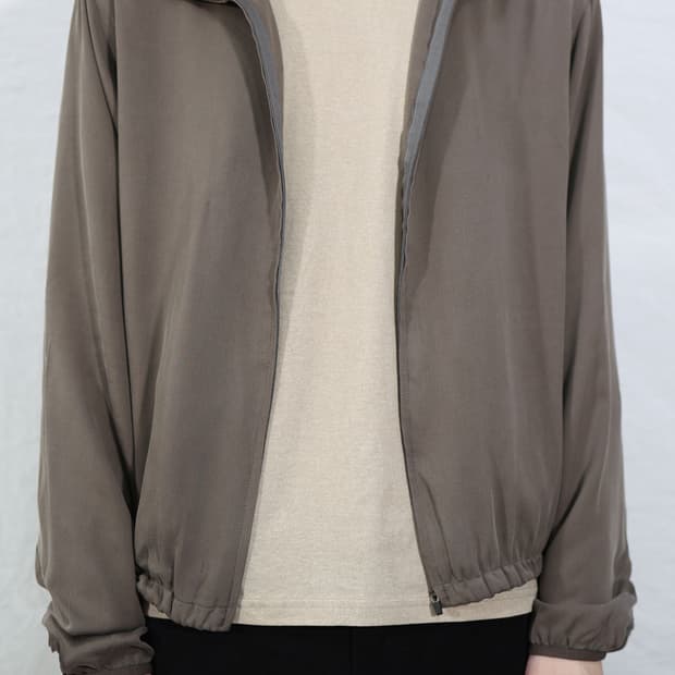 (2) LES Tailored cupra zip-up (brown)