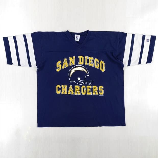 90년대 NFL 샌디에고 차저스 풋볼 티셔츠 XL