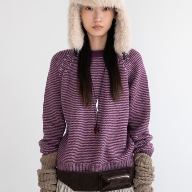 Cover Striped Knit (Purple)