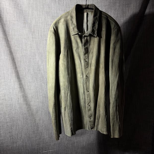 아이작셀럼 송아지가죽 레더셔츠