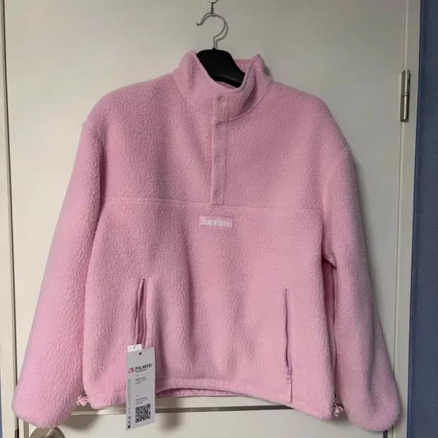 슈프림 핑크 후리스 아노락 