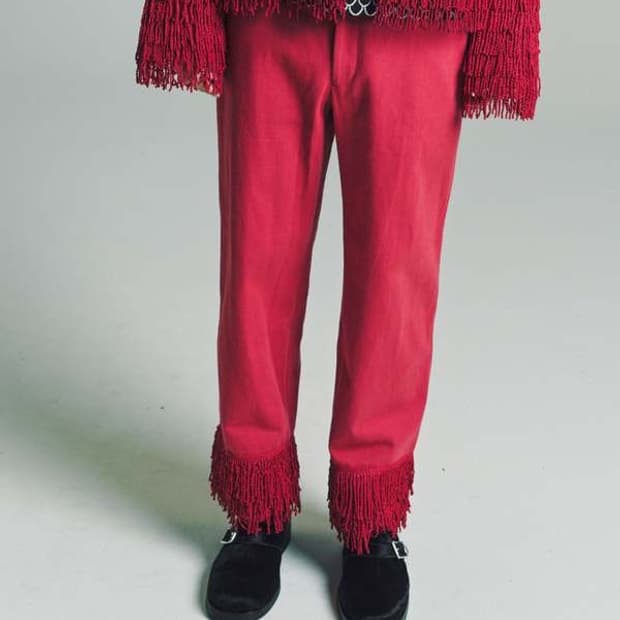 Bode Pink Bullion Fringe Trouser