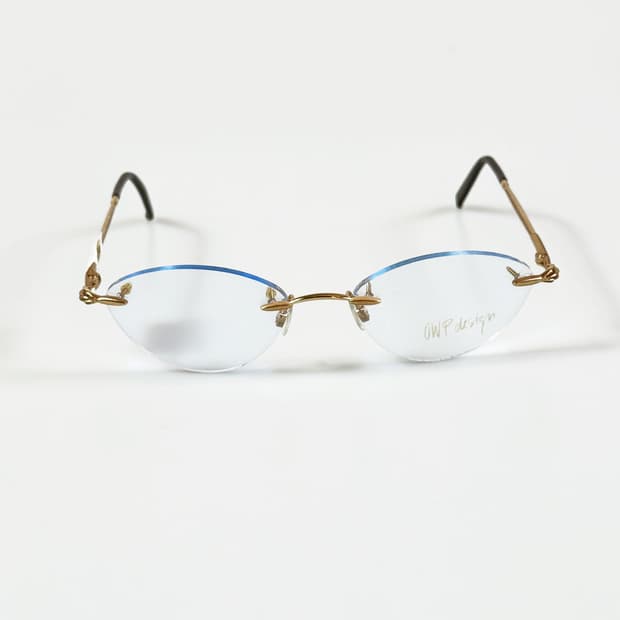 OWP DESIGN 무테 오벌 골드 메탈 빈티지 안경