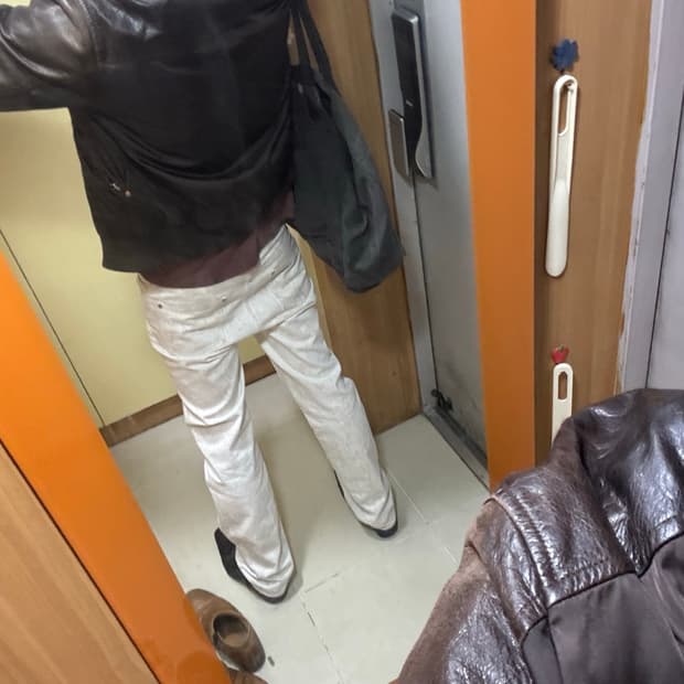 마르지엘라 20aw 아이보리 크랙데님팬츠