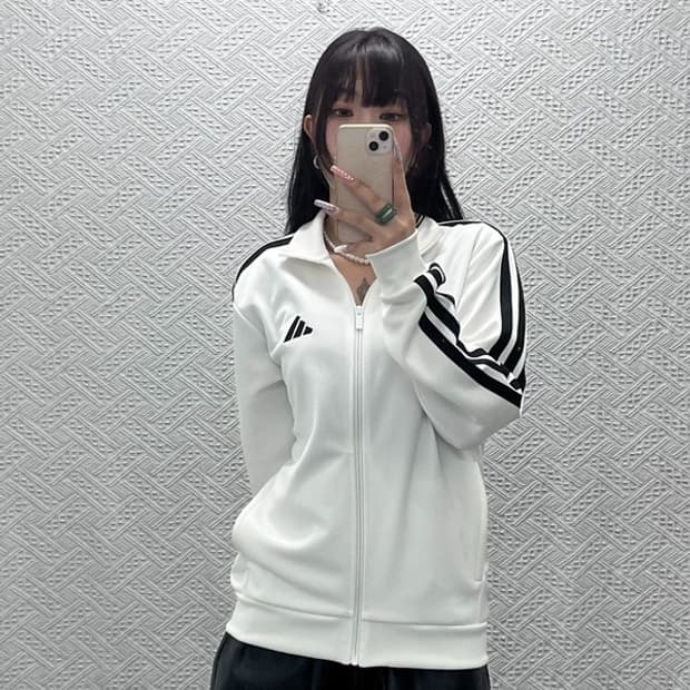 아디다스 빈티지 캐주얼 스트릿 삼각로고 져지 집업 S C13220