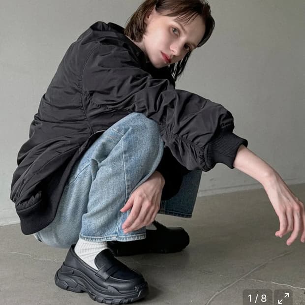 레이지앤 Rave 페니 로퍼 플랫폼 스니커즈 굽 6.5cm 블랙 230