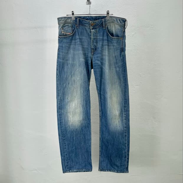 디젤 중청 빈티지 워싱 데님 팬츠