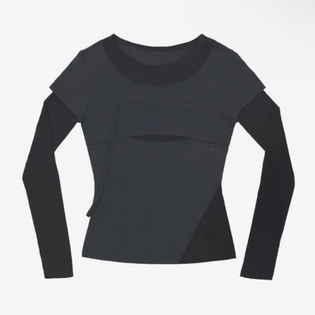 오호스 Layered Shoulder Strap Long Sleeves