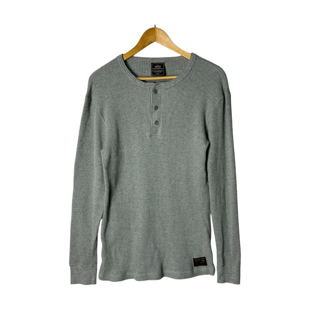 [ALPHA INDUSTRIES] 알파인더스트리 와플 헨리넥 롱슬리브