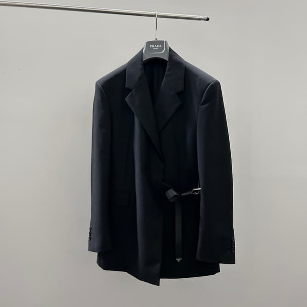 프라다 더블 브레스티드 키드 모헤어 블레이저 자켓
