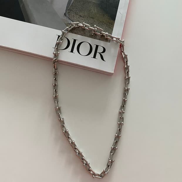 실버톤 링크 체인 목걸이