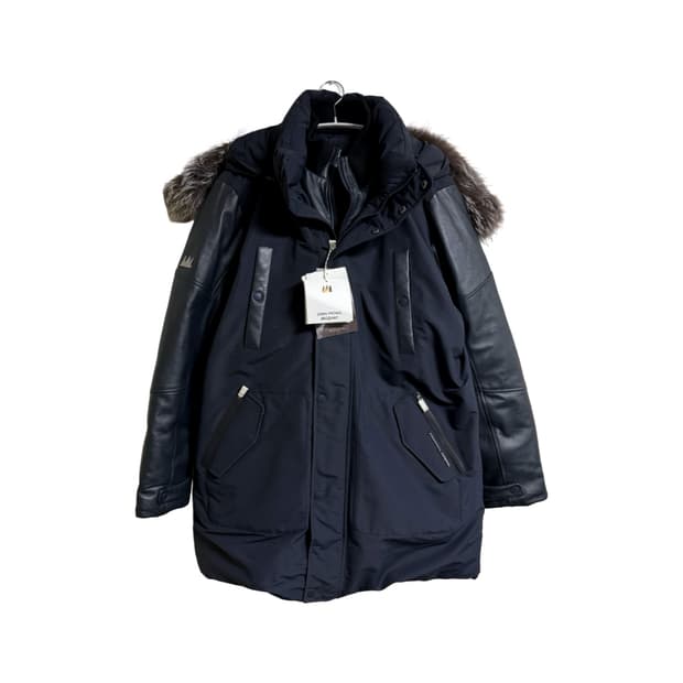 장미쉘바스키아 블랙 양가죽 패딩