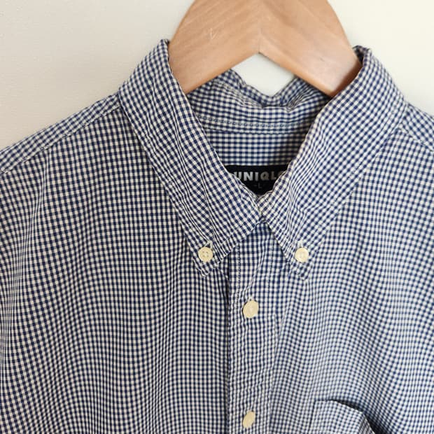남자 유니클로 남방 오버핏 체크 셔츠