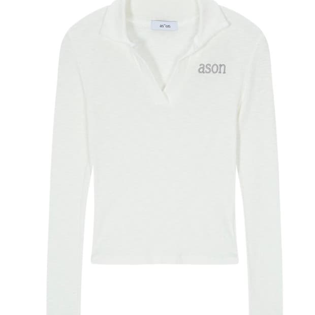 Ason IVY COLLAR LONG SLEEVE / WHITE